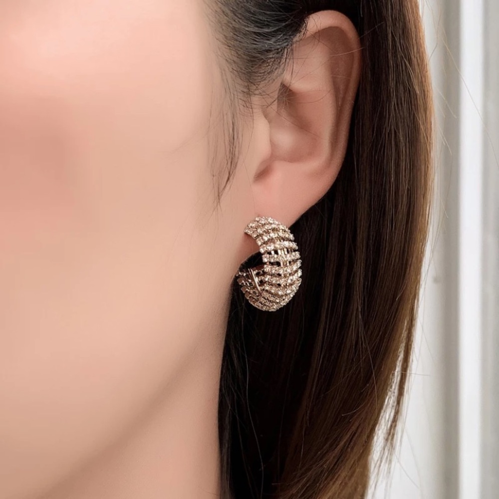 New 18k gold plated diamond earrings - Picture 5 of 5